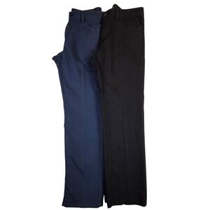 34 Heritage Men's Pants Lot (2) Size 36x30 Blue Black Flat Front Straight Leg